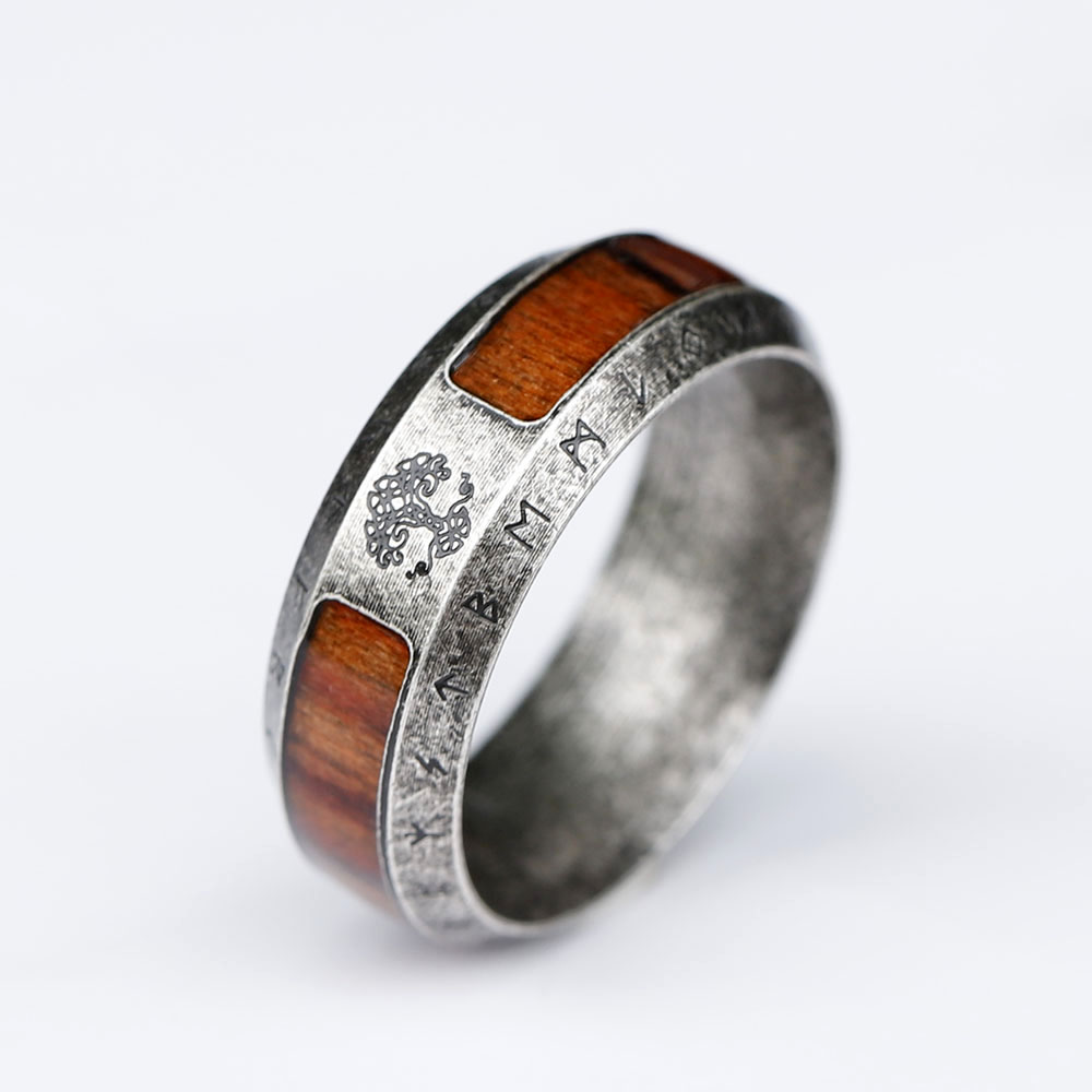 Men's Viking Tree of Life Stainless Steel Ring