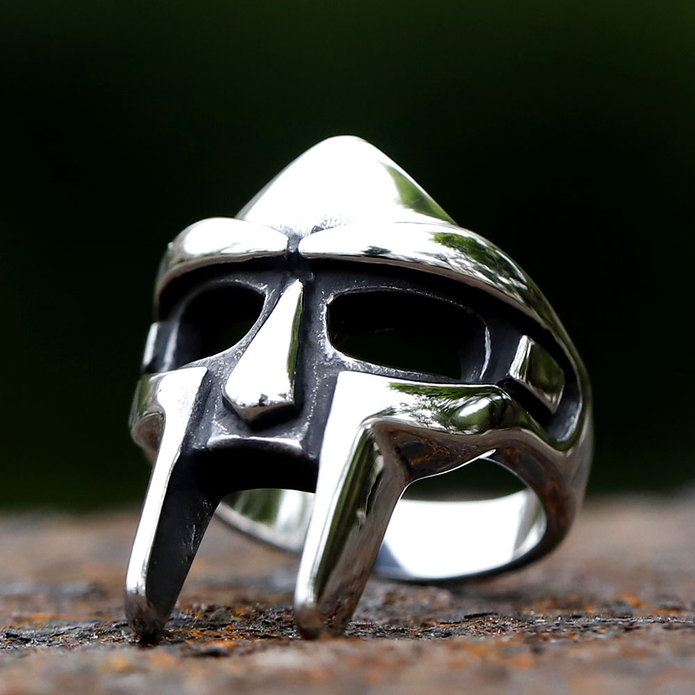 Stainless Steel MF Doom Mask Ring for Men