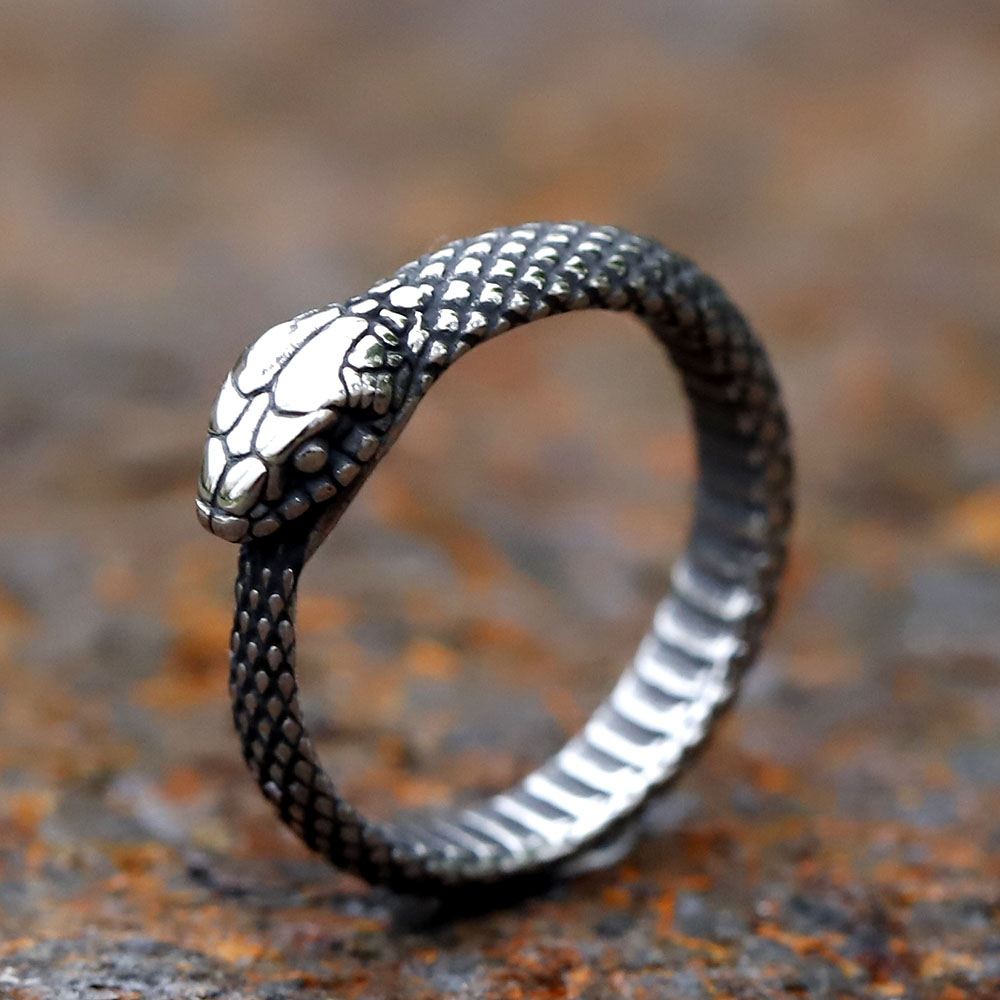 Men's 316L Stainless Steel Viking Snake Ring