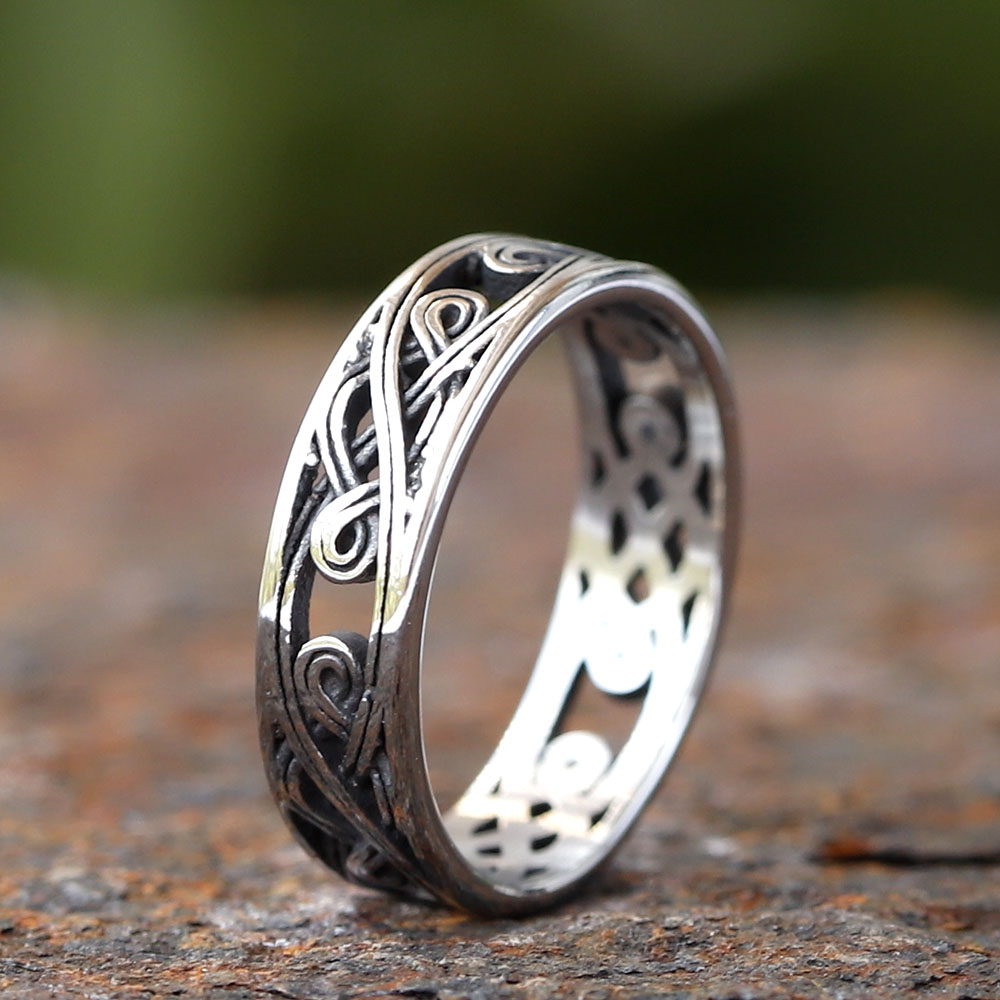 Men's Stainless Steel Celtic Knot Openwork Ring