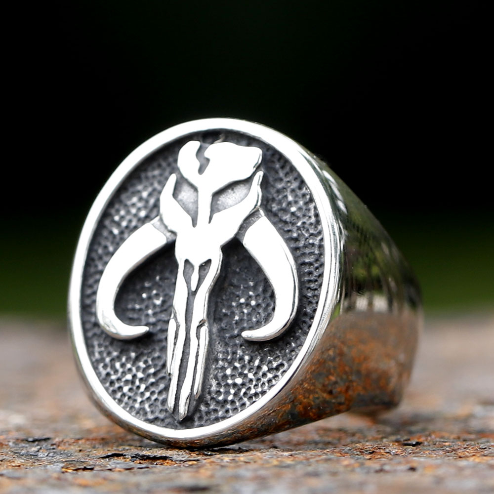 Mandalorian Mythosaur Skull Stainless Steel Signet Ring