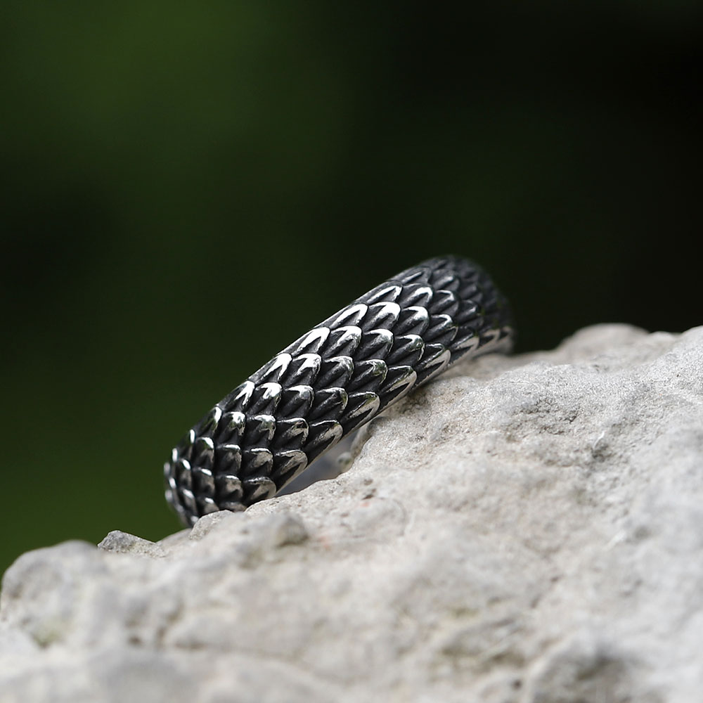 Men's 316L Stainless Steel Vintage Viking Dragon Ring
