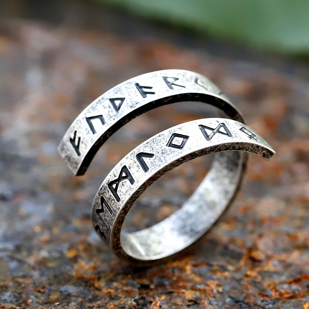 Men's 316L Stainless Steel Viking Rune Ring